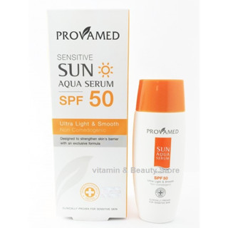 PROVAMED SENSITIVE SUN AQUA SERUM SPF 50 PA+++ โปรวาเมด เซนซิทีฟซันอควา เซรั่มเอสพีเอฟ 50 พีเอ+++ ครีมกันแดด (40 ML)