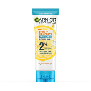 Garnier การ์นิเย่ ไบรท์ คอมพลีท แอนตี้-แอคเน่ คลีนซิ่ง โฟม ทำความสะอาดผิวหน้า 50 มล. (8994993018246)