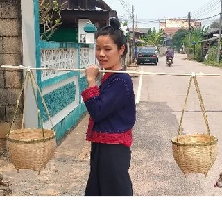ชุดหาบเงินหาบทองสำหรับงานพิธีต่าง ใช้หาบได้จริง จะได้รับ กระบุง2+ไม้คาน1**สินค้าผู้สุงอายุ**