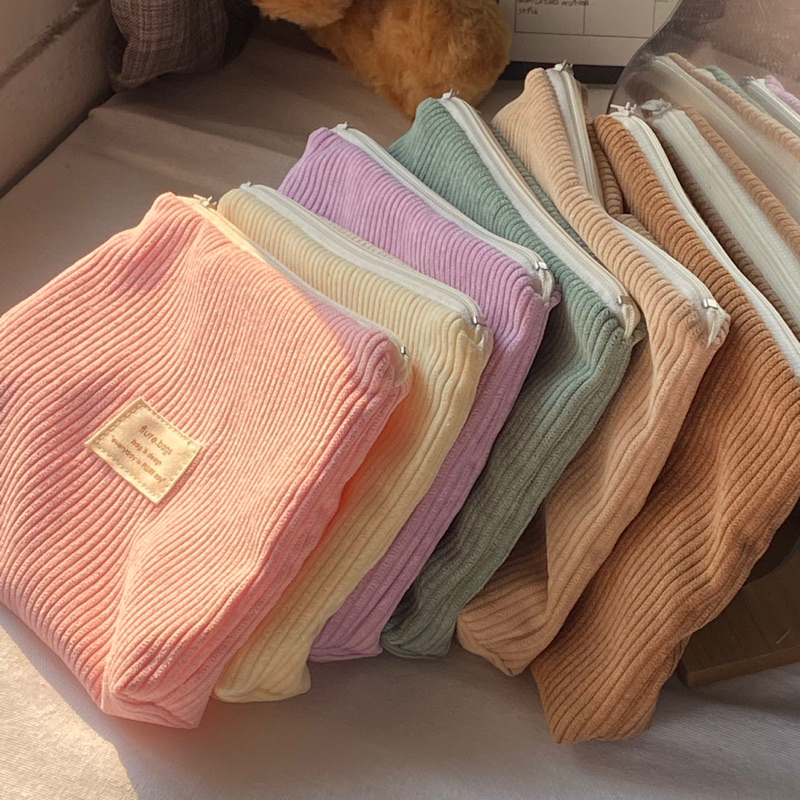 กระเป๋าซิปผ้าลูกฟูกสีพาสเทล flure.bags ราคา ถูกที่สุด ดีลบีเคเค แกลเลอรีภาพที่ 3