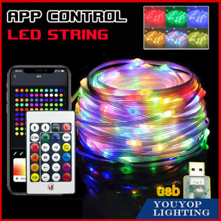 ไฟประดับ led APP DIYลื USB กระพริบตามเสียงเพลง ไฟกระพริบ LED ใช้ตกแต่ง บ้าน ประดับสวน ไฟประดับตกแต่ง ไฟตกแต่งร้าน