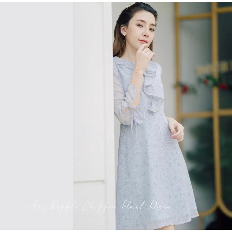 เดรสชีฟองแบรนด์ PYN BRAND