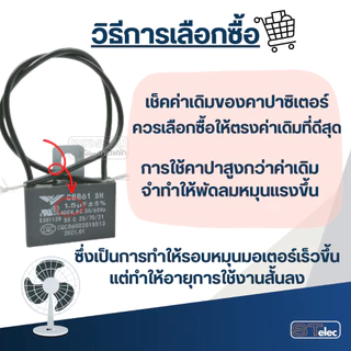 คาปาซิสเตอร์ พัดลม 1.8 uf 400v. (ขาเสียบ)