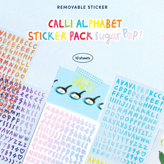 Calli alphabet sticker pack (10 sheets a pack) - Sugar Pop สติกเกอร์