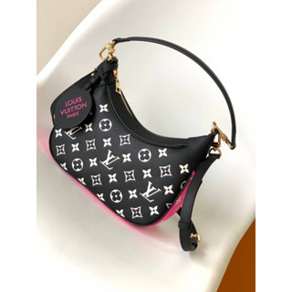 Louis Vuitton Bagatelle สไตล์ Hobo ขนาดมินิ หนังแท้พิมพ์ลาย Monogram Empreinte ลายเกรนเนื้อนิ่ม ลวดลายขนาดโอเวอร์ไซส์