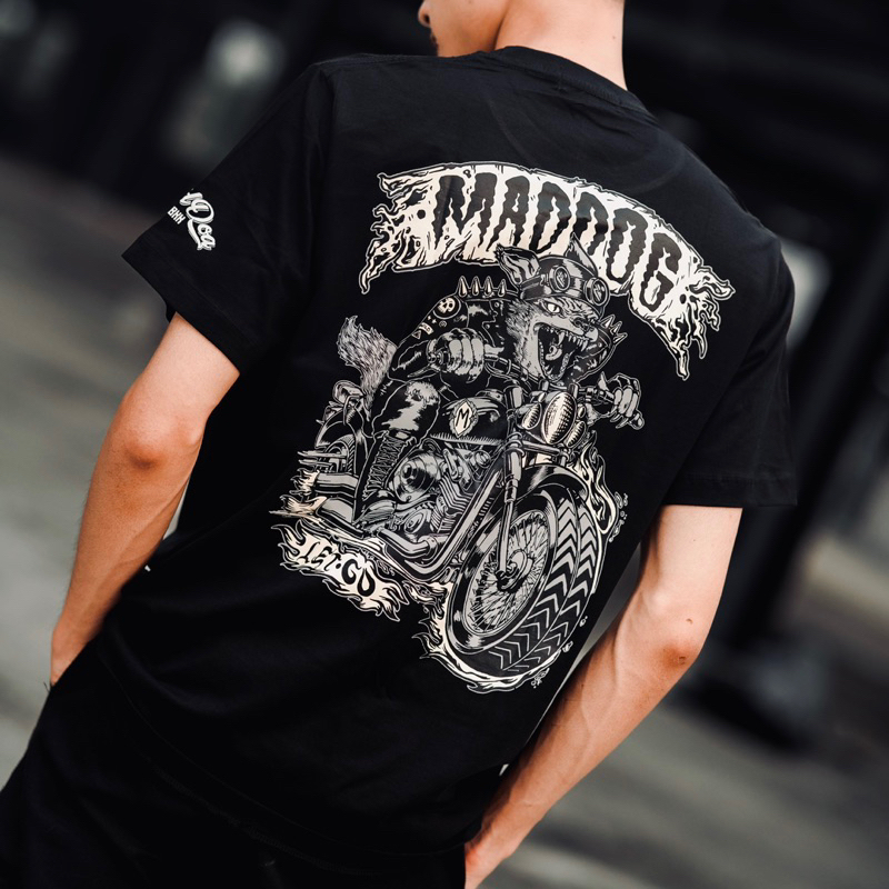 Maddogstreet ® เสี้อยืด ลาย รุ่น หมาซิ่ง แขนสั้น เสื้อยืดผู้ชาย