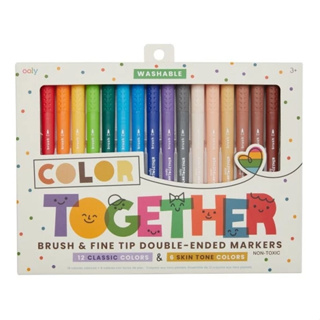 ปากกาเมจิก2หัว 18 สี สุดคิวท์ ooly color together markers - set of 18