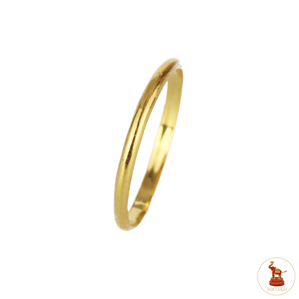 แหวนทอง น้ำหนัก 0.6 กรัม ทองแท้ 96.5% ลายเกลี้ยง ทองแท้ ขายได้ จำนำได้ มีใบรับประกันทอง