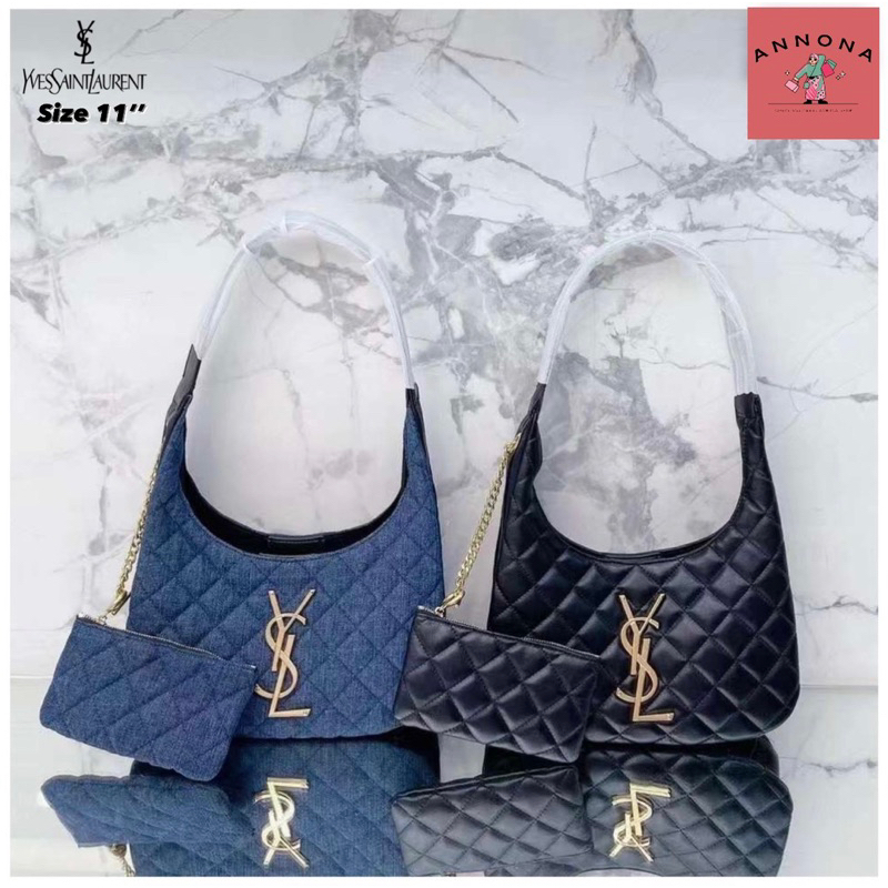 🛍️ #YSL Icare Maxi Shopping Bag In Quilted Lambskin 11" / YSL Icare Maxi Denim #พร้อมกล่อง ‼️