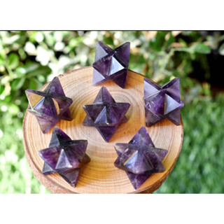 1 Inch Amethyst Merkaba Stars For Reiki Healing, chakra balancing, Crystal Grid, Amethyst Crystal