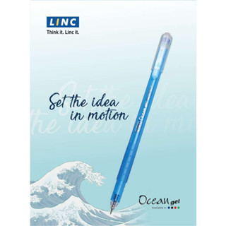 ปากกาหมึกเจลกันน้ำ LINC Ocean Waterproof Gel Pen 0.55 mm แพ็ค 5 แท่ง