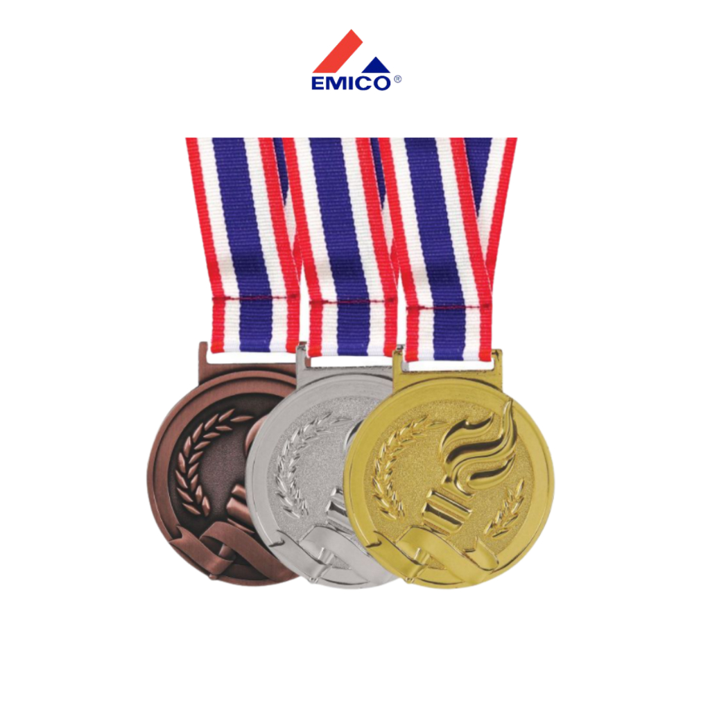 ของแถมฟรี เหรียญคบเพลิง เหรียญรางวัล กีฬาสีโรงเรียน พร้อมสายธงชาติ+โลโก้ฟรี พร้อมส่ง