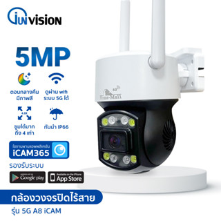 กล้องวงจรปิด กล้องกันน้ำ FHD5ล้านพิกเซล กล้องวงจรปิดไวฟาย PTZ Wifi ip camera แจ้งเตือนการเคลื่อนไหว อัจฉริยะ APP:ICAM365