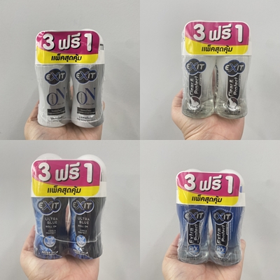 (แพ็คสุดคุ้ม 3 ฟรี 1) Exit Anti-Perspirant Roll on เอ็กซ์ซิท โรลออน ผลิตภัณฑ์ระงับกลิ่นกาย 32.5 มล. 