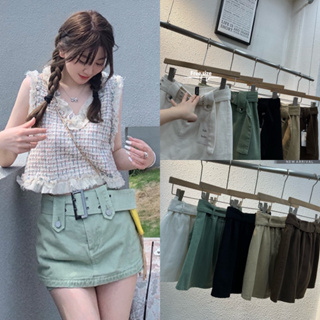 Lady_jeans #6471( ใส่โค้ด LADYJ8 ลดทันที 15% )กระโปรงยีนส์ ทรงเอ สไตล์ Y2K ผ้ายีนส์ สีพาสเทล ผู้หญิง ฟรีไซส์