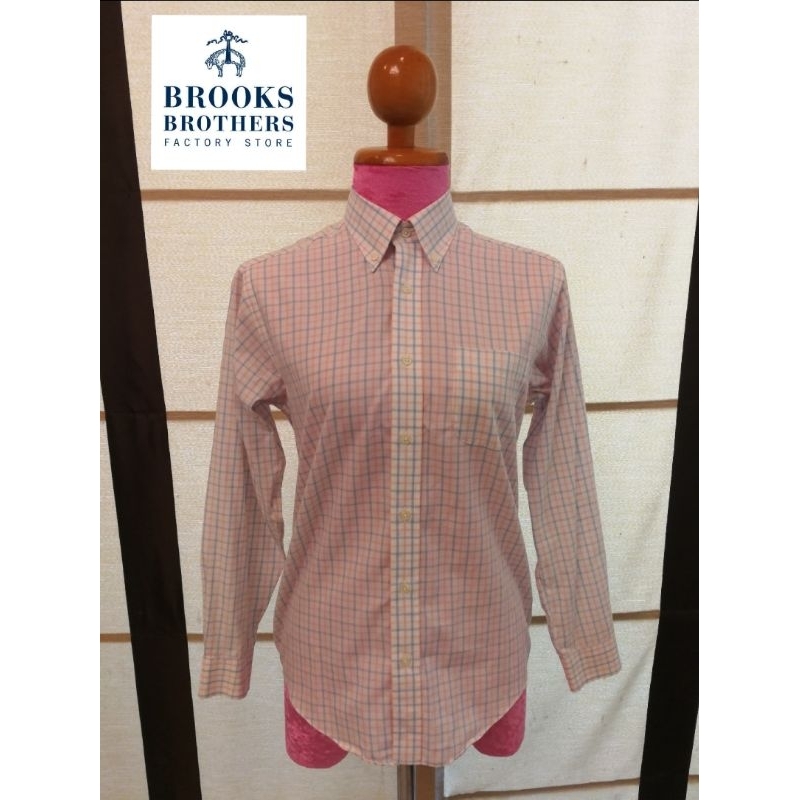 Brooks Brothers​ Brand_2nd hand เสื้อเชิ้ตแขนยาว 💯% COTTON/ Size M/ Made in Malaysia 🇲🇾​/แท้มือสองกระสอบนำเข้า​