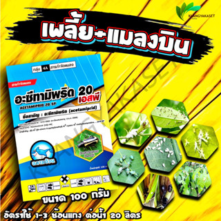 🚚  อะซีทามิพริด #เอ็กซ์มิพริด-พี 🚚 100 กรัม กำจัดหมัด ไรแดง เพลี้ยไฟ เพลี้ยแป้ง เพลี้ยหอย แมลงหวี่ขาว ฆ่าเพลี้ย #โมแลน