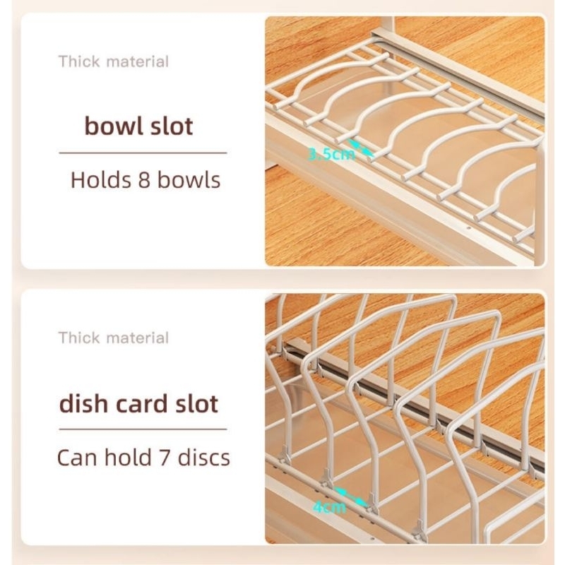 ชั้นวางถ้วยจานแบบลิ้นชักพร้อมถาดรอง Pull-out dishrack รูปที่ 5