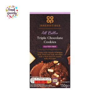 [Best Before 16/Sep/2023]Co Op Irresistible All Butter Triple Chocolate Cookies 150g โค ออฟ คุกกี้รสช็อกโกแลตออลบัตเตอร์