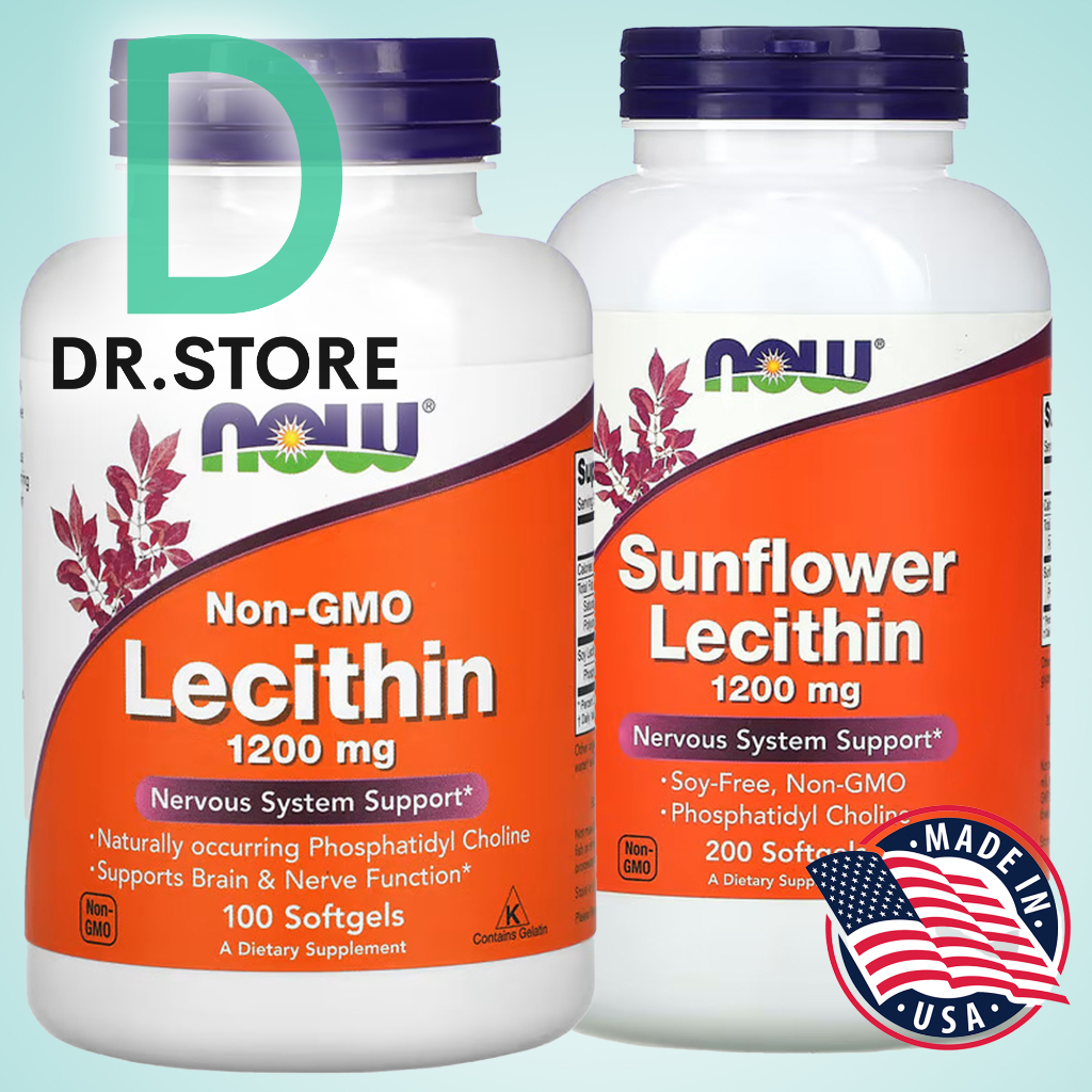 เลซิติน Now Foods Lecithin 1200 mg 100 Softgels Sunflower Lecithin 🔥ถูกสุด
