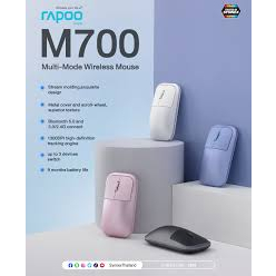 (M700)RAPOO Wireless Bluetooth 5.0 Mouse Rechargeable Multi-mode Metal Finish  with four colors  Rap
