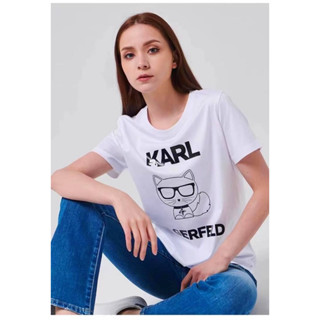 เสื้อยืด karl Lagerfeld  logo shirt แมว