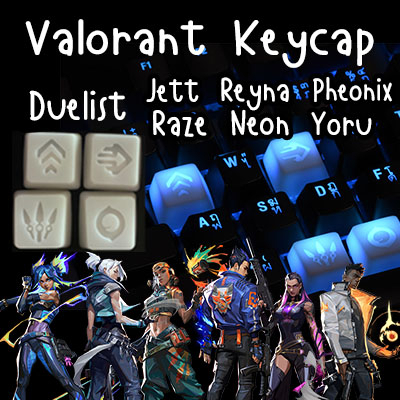 Valorant Keycap ปุ่มคีย์บอร์ด Valorant ปุ่มวาโลแรนท์ Duelist Jett Reyna Yoru Pheonix Neon