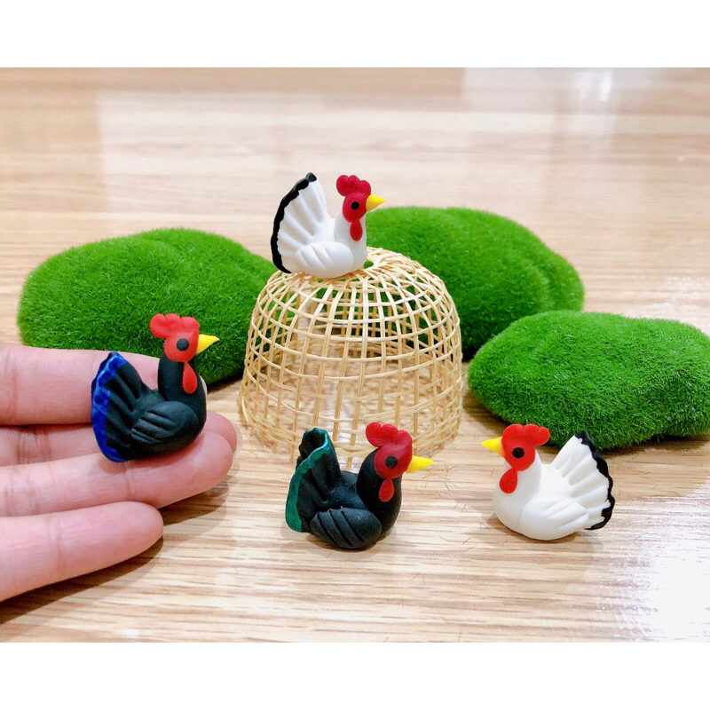 (ขายแยก,ราคา/ชิ้น)ไก่จิ๋ว ไก่แจ้จิ๋ว ไก่ดินปั้นจิ๋ว ขนาดเล็ก 2.5-3 ซม.ไข่ไก่ , สุ่มคลอบไก่ สูง 4 ซม.⚡️ไม่ควรโดนน้ำ⚡️