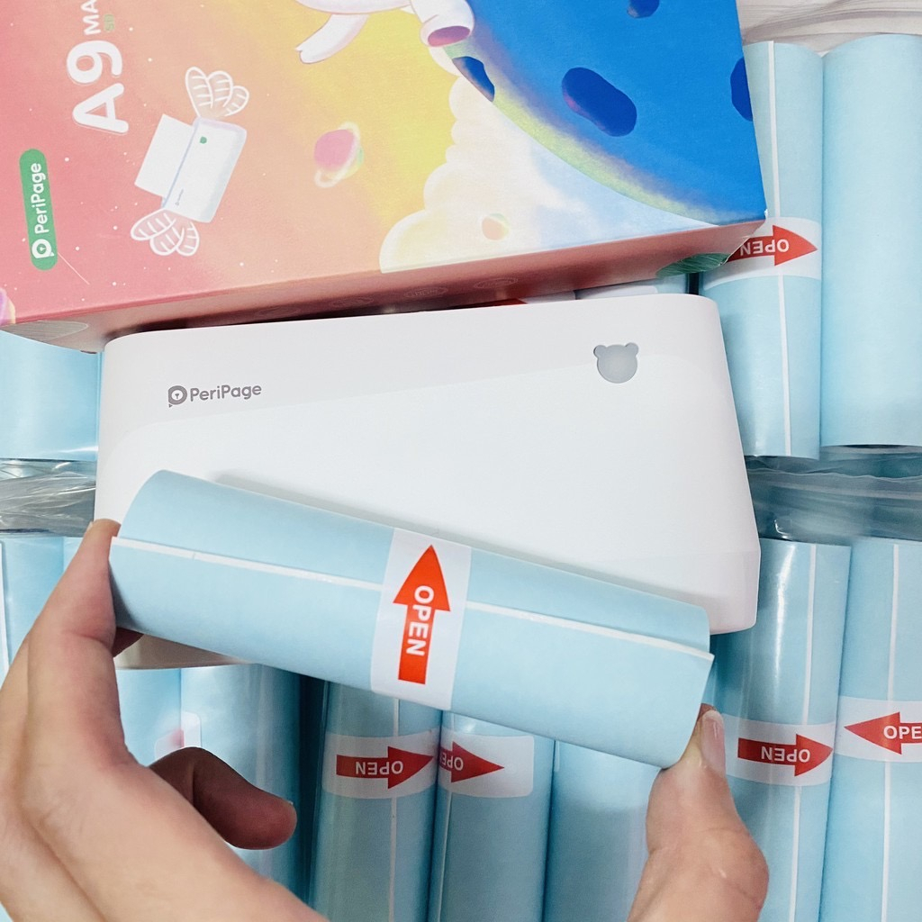สติ๊กเกอร์เว้นขอบ Peripage A9 Max/ A9S Max/ Paperang C1 กระดาษสติ๊กเกอร์ ขนาด 107x30 mm