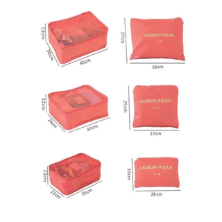 พร้อมส่ง กระเป๋าจัดระเบียบ ใส่เสื้อผ้า Set 6 ชิ้น กระเป๋าจัดระเบียบเดินทาง