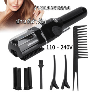 [คลังสินค้าใส][สินค้าขายดี] เครื่องเล็มผมไฟฟ้า แบบแยกส่วนอัตโนมัติ 110‑240V อุปกรณ์จัดแต่งทรงผม ดูแลผม สีดำ