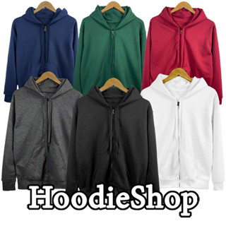 (ซิปเหล็ก)เสื้อกันหนาวสีพื้น Hoodie Zipper เสื้อคลุมแขนยาว ราคาถูก