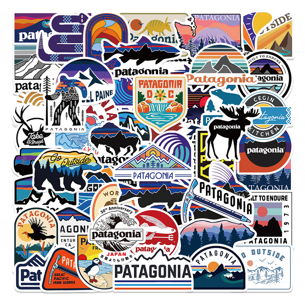 พร้อมส่ง!Camping outdoor Brand travel patagonia การตั้งแคมป์ adventure สติกเกอร์ สเก็ตบอร์ด 55ชิ้น sticker