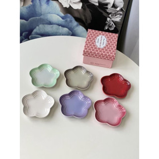 Cool color Lecreusetplate small flower plum-shaped dinner plate mini 12cm 6-piece set