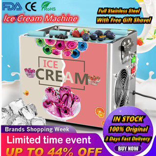 【Thailand Shipping】2023 NEW Family Business Fried Ice Cream Maker Yogurt Ice Cream Maker