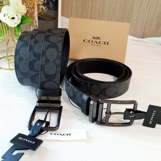 🍀🍀เข็มขัดชาย DOUBLE BAR BUCKLE CUT-TO-SIZE REVERSIBLE BELT 91288🍀🍀