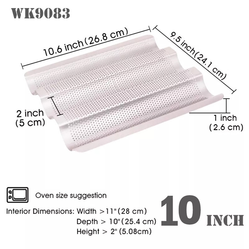 Chefmade พิมพ์ baguette baking pan พิมพ์บาเกต ถาดอบบาเกต ถาดอบนมปังฝรั่งเศส WK9083 (small)