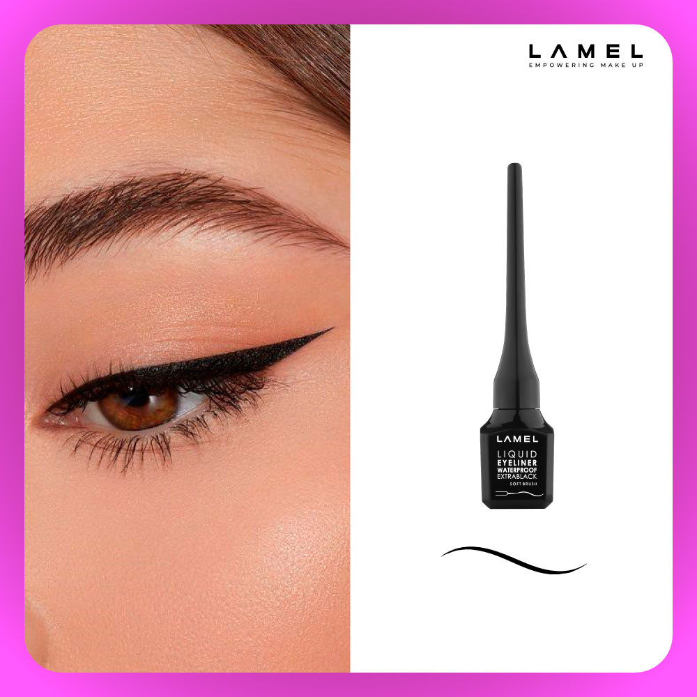Lamel Eyeliner Liquid with Soft Brush No.101 ลาเมล อายไลน์เนอร์ ลิควิด วิท ซอฟท์ บรัช No.101 (ติดทนนาน, กันน้ำ)