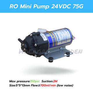 ปั๊มน้ำ RO 75G ปั๊มจิ๋ว Mini เครื่องกรองน้ำ พ่นหมอก reverse osmosis  24VDC Diaphragm Pump ปั๊มเงียบ