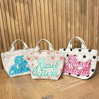 Kloset กระเป๋าผ้า canvas ของแท้จากshop100%💓 รุ่นPolka dot tote