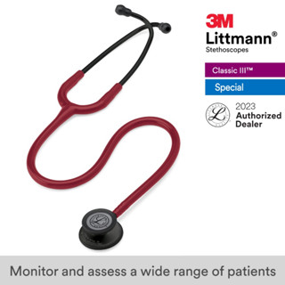 3M Littmann Classic III 27 inch, #5868 (Burgundy Tube, Black-Finish Chestpiece Stainless Stem &amp; Eartubes)