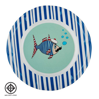 SuperSOSO! จานกลม จานเมลามีน Boy-ish Dinner Plate จานสวย ขนาด26ซม (10นิ้ว) เมลามีน มีสีสัน รูปแบบที่ชัดเจน จานลายการ์ตู