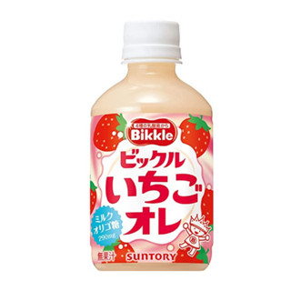 Suntory Bikkle Strawberry Au Lait 280ml - เครื่องดื่มสตรอเบอร์รี่แท้และนมสด