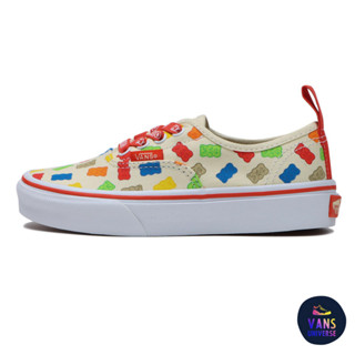 [ของแท้ ส่งฟรี จากไทย] VANS KID AUTHENTIC ELASTIC LACE - HARIBO WHITE/RED