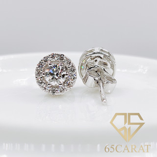 ต่างหูเม็ดเดี่ยว ข้างละ 18 ตังน้ำ 100 พร้อมซอร์ GIA  มีแจ๊คเก็ค