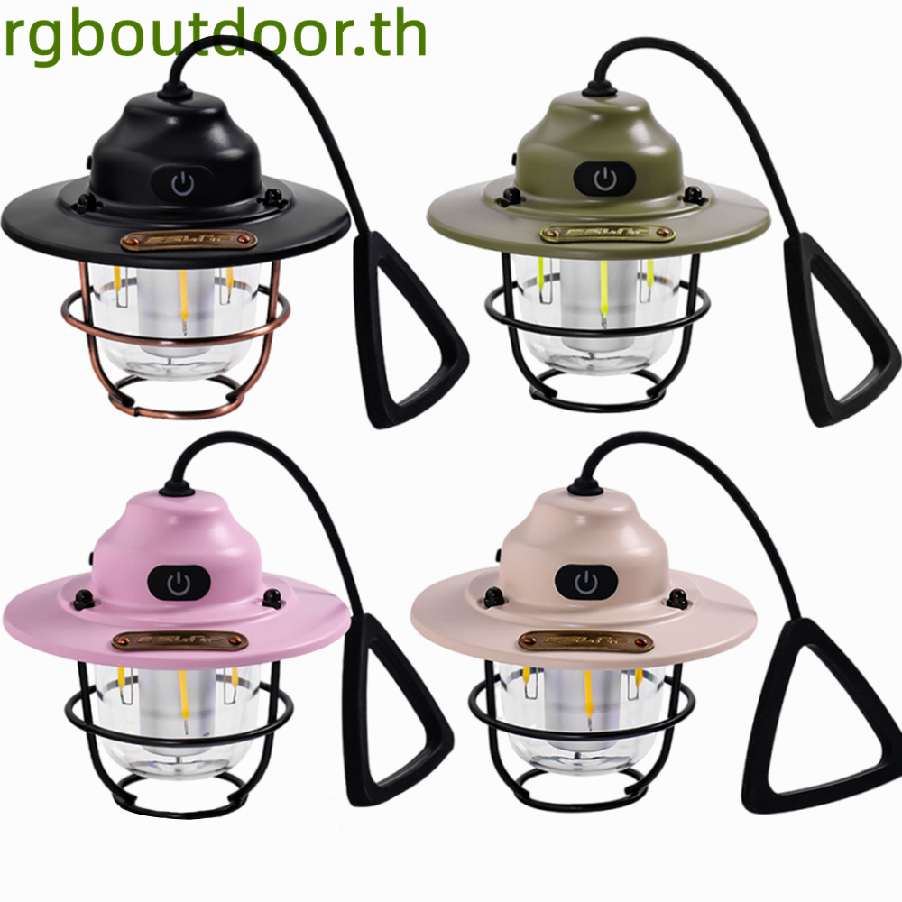 โคมไฟ Led หรี่แสงได้สไตล์เรโทร 4500mah พร้อมตะขอสําหรับการตั้งแคมป์กลางแจ้ง-24H Thailand