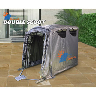 เต๊นท์รถมอเตอร์ไซค์พับเก็บได้ CARSBRELLA รุ่น DOUBLE SCOOT สำหรับจอดรถมอเตอร์ไซค์ ผ้า ,UV หนา 0.5 mm กันแดดกันน้ำ