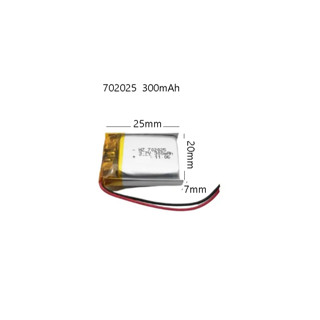 702025 3.7V 300mAh  Lipo Rechargeable Battery for mp3 mp4 กล้องติดรถยนต์