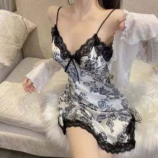 Sexy Girl ชุดลูกไม้เซ็กซี่ คอวี เนื้อผ้าใส่สบายระบายอากาศได้ดี พร้อมส่ง（H9086）
