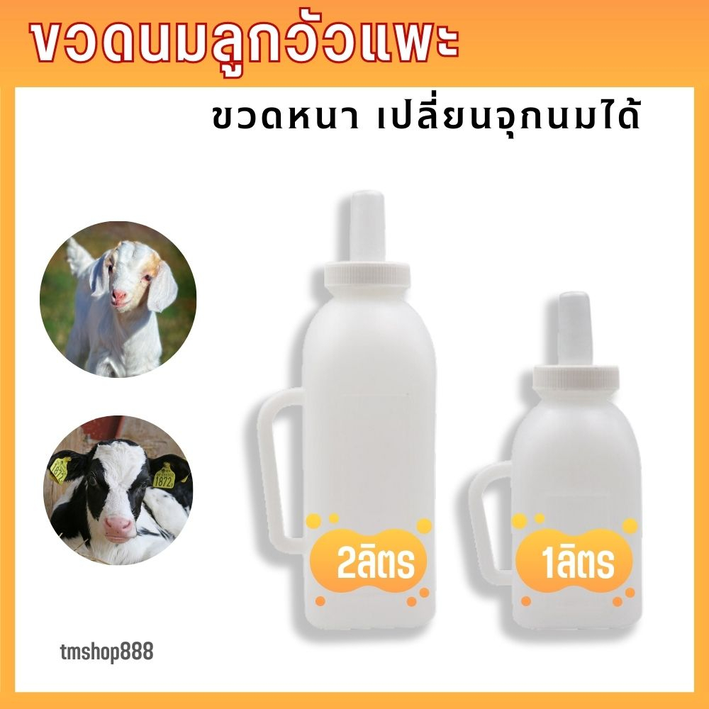 ขวดนมวัว แพะ 1 ลิตร 2 ลิตร พร้อมจุกนมอย่างดี แบบเปลี่ยนหัวได้ tm888